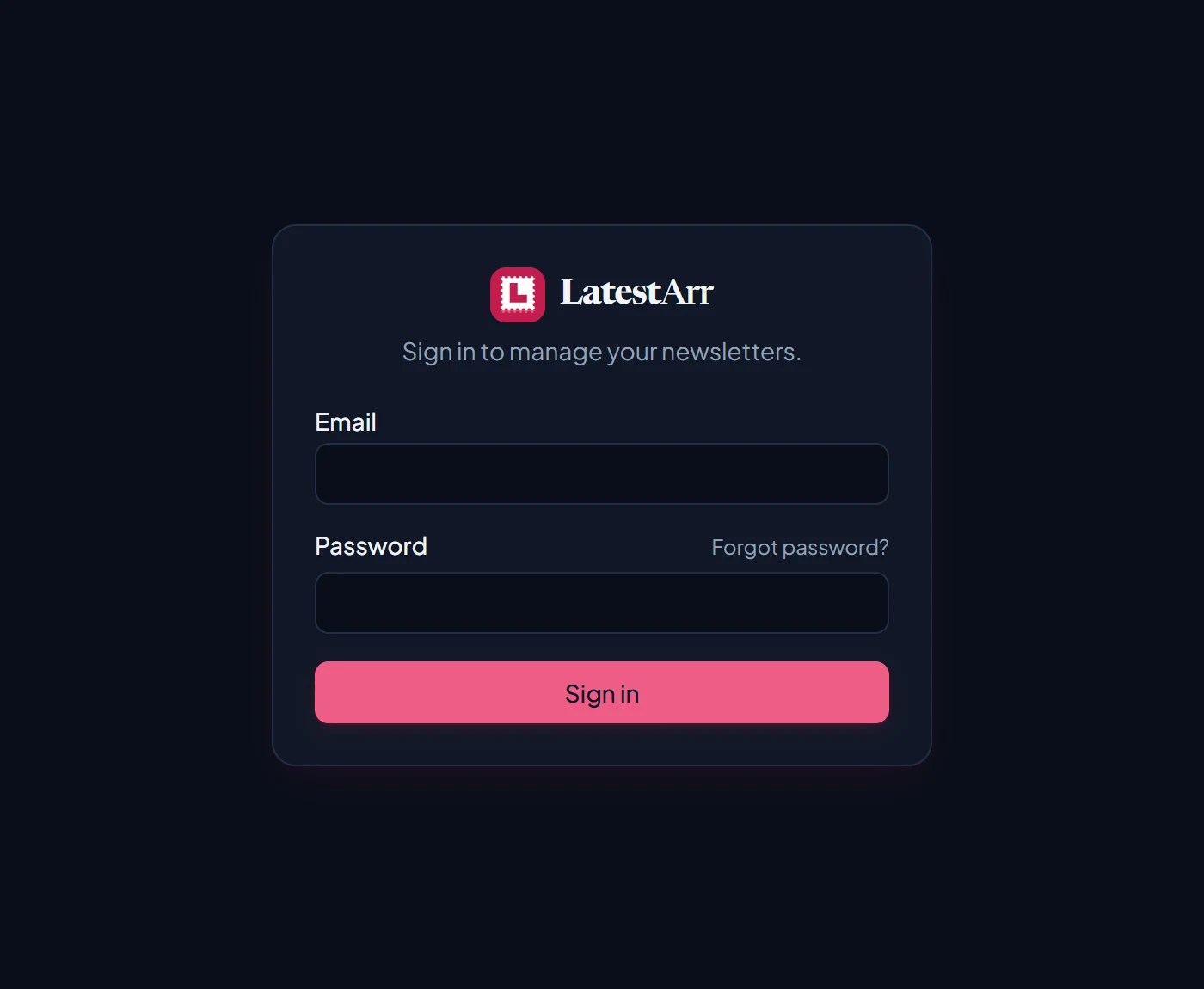 The sign-in page with a Forgot password? link under the password field